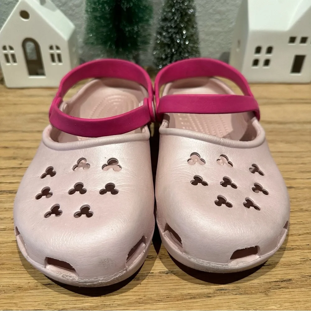 Disney Mickey Mouse‎ Pink Crocs Sandals Girls Size 6